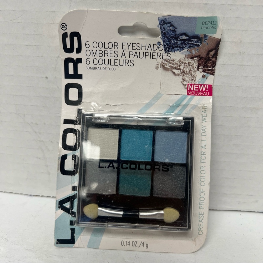 L.A. Colors 6-Color Eyeshadow Palette - Bold Shades
